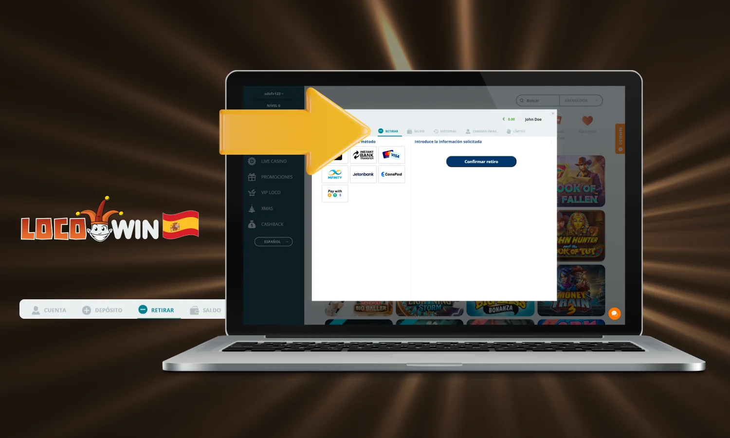 Retiros en Locowin Casino España